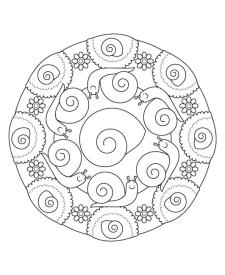 Mandala caracol: dibujo para colorear e imprimir