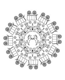 Mandala Lejano Oeste: dibujo para colorear e imprimir