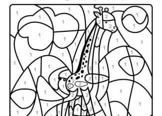 Dibujo mágico de una jirafa: dibujo para colorear e imprimir
