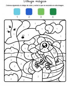 Dibujo mágico de una rana: dibujo para colorear e imprimir