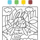 Dibujo mágico de un conejo: dibujo para colorear e imprimir