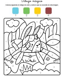 Dibujo mágico de un conejo: dibujo para colorear e imprimir