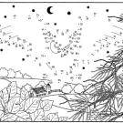 Dibujo de unir puntos de búho volando: dibujo para colorear e imprimir