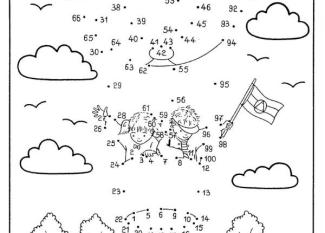 Dibujo de unir puntos de un globo: dibujo para colorear e imprimir