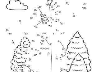 Dibujo de unir puntos de un molino: dibujo para colorear e imprimir