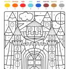 Dibujo mágico de un castillo: dibujo para colorear e imprimir