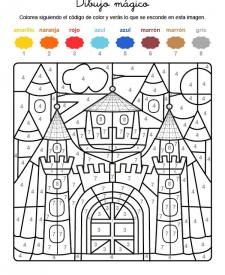 Dibujo mágico de un castillo: dibujo para colorear e imprimir