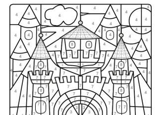 Dibujo mágico de un castillo: dibujo para colorear e imprimir