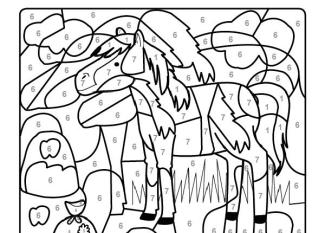 Dibujo mágico de un caballo: dibujo para colorear e imprimir