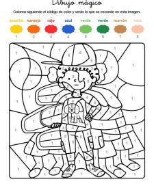 Dibujo mágico de niño con gorra: dibujo para colorear e imprimir