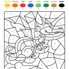 Dibujo mágico de un dragón: dibujo para colorear e imprimir