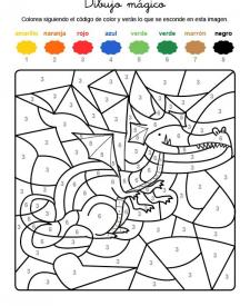 Dibujo mágico de un dragón: dibujo para colorear e imprimir