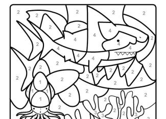 Dibujo mágico de un tiburón: dibujo para colorear e imprimir