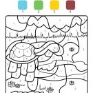 Dibujo mágico de una tortuga: dibujo para colorear e imprimir
