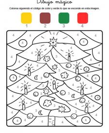 Dibujo mágico de adornos de Navidad: dibujo para colorear e imprimir