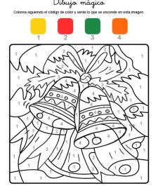 Dibujo mágico de campanas de Navidad: dibujo para colorear e imprimir