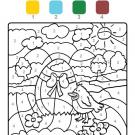 Dibujo mágico de un polluelo de Pascua: dibujo para colorear e imprimir