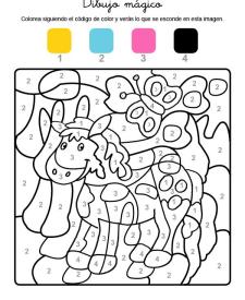 Dibujo mágico de un poni: dibujo para colorear e imprimir