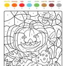 Dibujo mágico de calabaza y araña: dibujo para colorear e imprimir