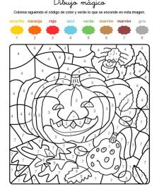 Dibujo mágico de calabaza y araña: dibujo para colorear e imprimir