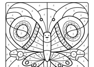 Dibujo mágico de una mariposa: dibujo para colorear e imprimir