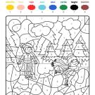 Dibujo mágico de niños patinando sobre hielo: dibujo para colorear e imprimir
