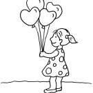 Globos con forma de corazones: dibujo para colorear e imprimir