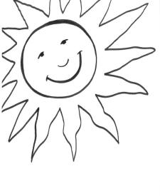 Sol sonriendo: dibujo para colorear e imprimir