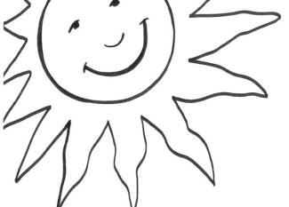 Sol sonriendo: dibujo para colorear e imprimir