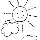 Sol y nubes: dibujo para colorear e imprimir