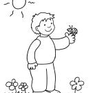 Niño con mariquita: dibujo para colorear e imprimir