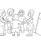 Niños de Europa: dibujo para colorear e imprimir