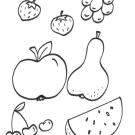 Frutas: dibujo para colorear e imprimir