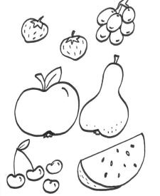 Frutas: dibujo para colorear e imprimir