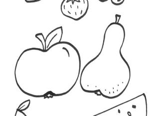 Frutas: dibujo para colorear e imprimir