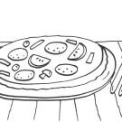 Pizza: dibujo para colorear e imprimir