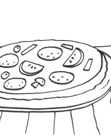 Pizza: dibujo para colorear e imprimir