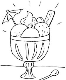 Copa de helado: dibujo para colorear e imprimir