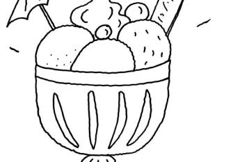 Copa de helado: dibujo para colorear e imprimir