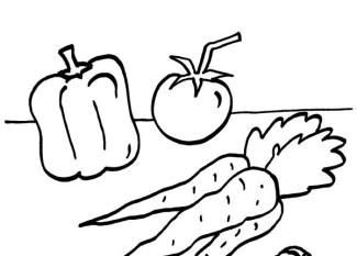 Verduras: dibujo para colorear e imprimir