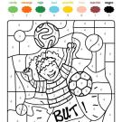 Dibujo mágico de un jugador de fútbol: dibujo para colorear e imprimir