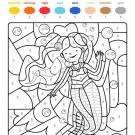 Dibujo mágico de una sirena bajo el agua: dibujo para colorear e imprimir