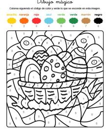 Dibujo mágico de huevos adornados: dibujo para colorear e imprimir