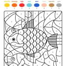 Dibujo mágico de un pez de colores: dibujo para colorear e imprimir