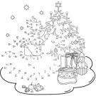 Dibujo de unir puntos de árbol en Navidad: dibujo para colorear e imprimir