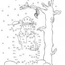 Dibujo de unir puntos de un muñeco de nieve: dibujo para colorear e imprimir