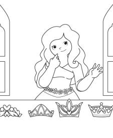 La corona de la princesa: dibujo para colorear e imprimir