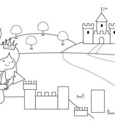 El castillo de la princesa: dibujo para colorear e imprimir