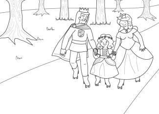 Princesa patinando: dibujo para colorear e imprimir