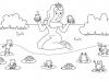La princesa y las ranas: dibujo para colorear e imprimir